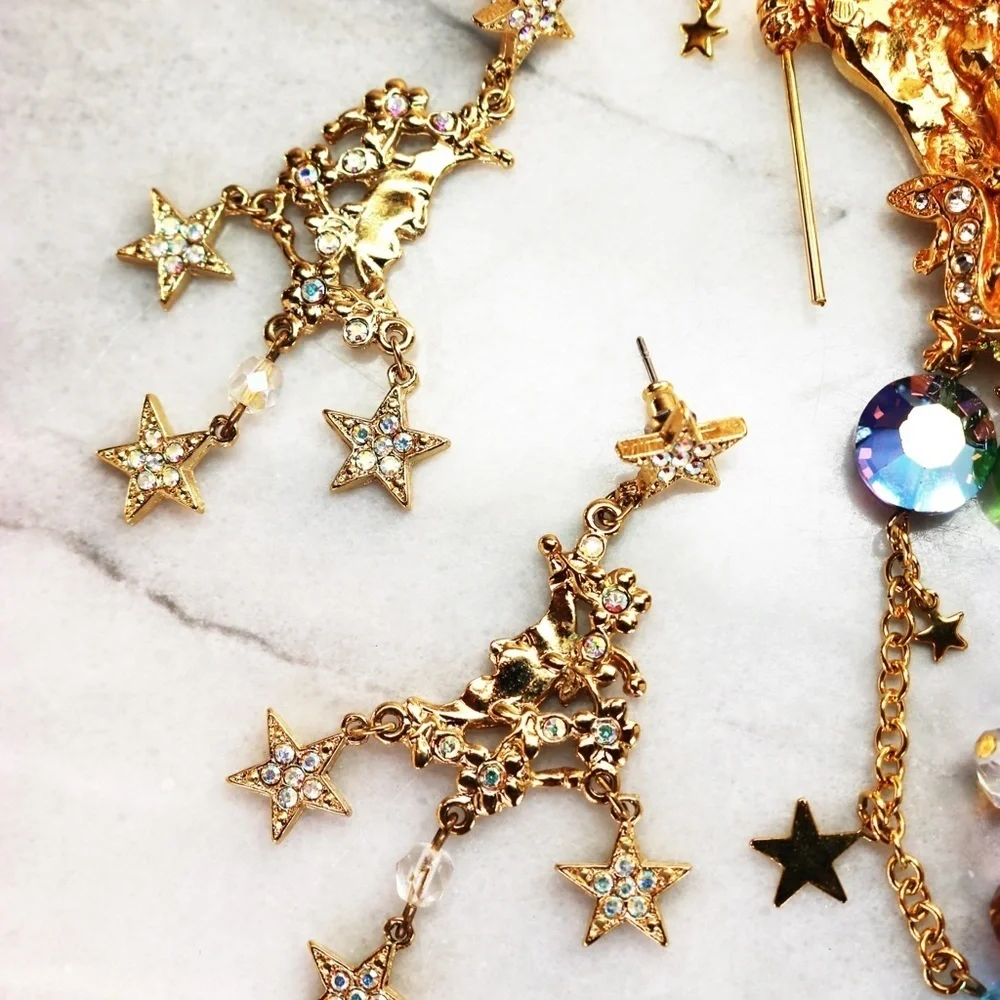 ✨🌙 Magical Moon & Star Earrings by Kirks Folly 🌙